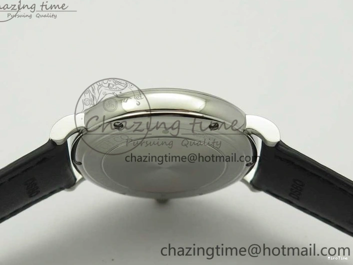 MIROTIME 0102 Portofino Automatic SS FKF 1:1 Best Edition White Dial SS Markers on Black Leather Strap A QuickDry 7138